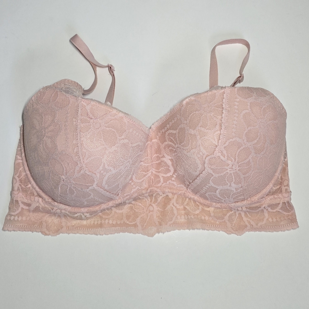 Pink by Victoria’s Secret  Medallion  Push-up  Lace Bralette  / L(DD)